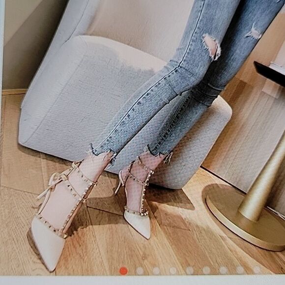 BRAND NEW ACATA DROOLOVER RIVET CASUAL BUCKLE STRAP FASHION POINTED TOE LOW HEEL - Picture 14 of 14